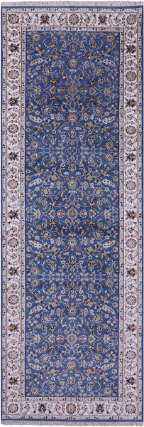 Persian Nain Handmade Wool & Silk Rug - 2' 9" X 14' 7" - Golden Nile