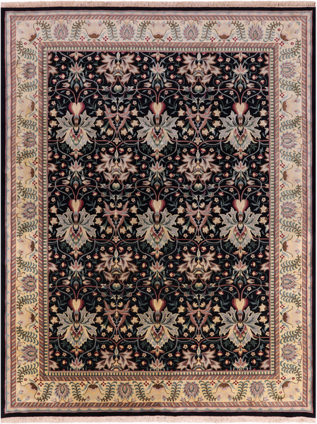 William Morris Hand Knotted Wool Rug - 9' 1" X 12' 1" - Golden Nile
