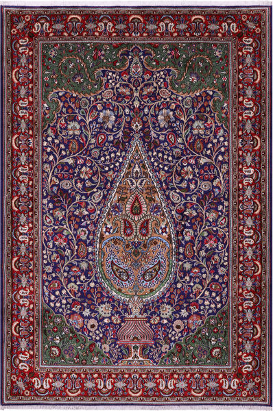 Persian Qum Hand Knotted Wool Rug - 4' 10"X 7' 3" - Golden Nile