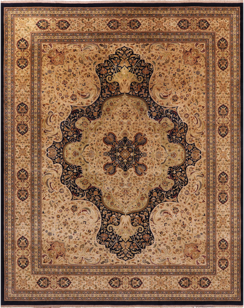 Persian Tabriz Handmade Wool Rug - 12' 3" X 15' 4" - Golden Nile