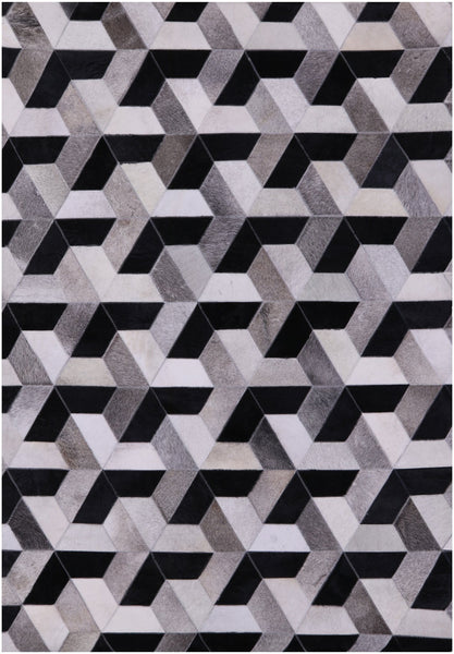 Natural Cowhide Hand Stitched Patchwork Rug - 4' 0" X 6' 0" - Golden Nile