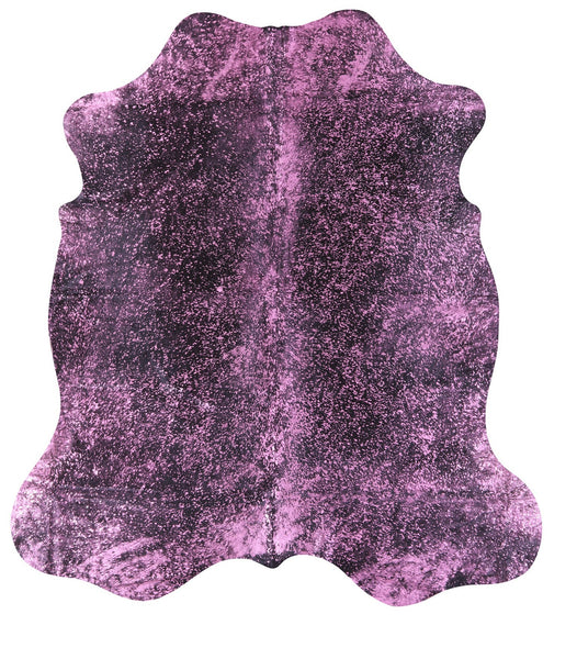 Pink Metallic Natural Hair-On Cowhide Rug - 7' 0" X 6' 3" - Golden Nile
