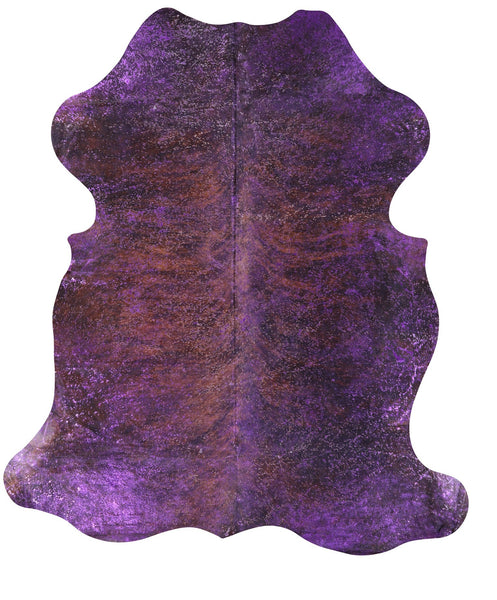 Purple Metallic Natural Hair-On Cowhide Rug - 7' 7" X 6' 8" - Golden Nile