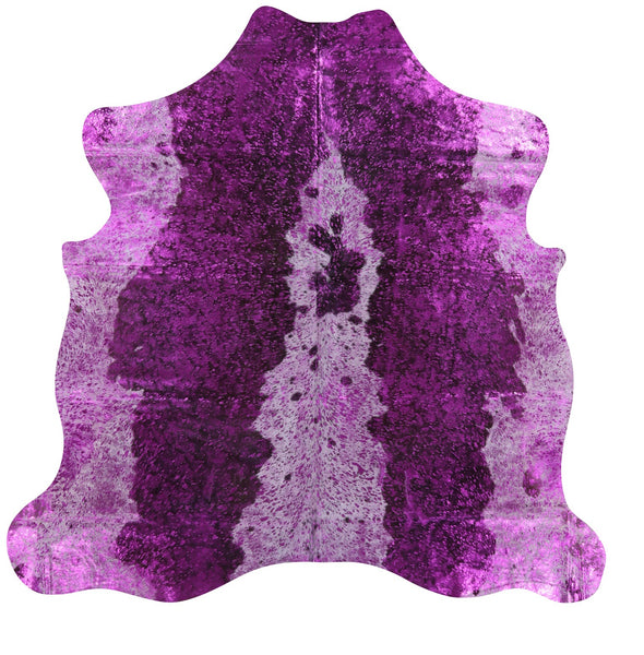 Pink Metallic Natural Hair-On Cowhide Rug - 6' 0" X 6' 2" - Golden Nile