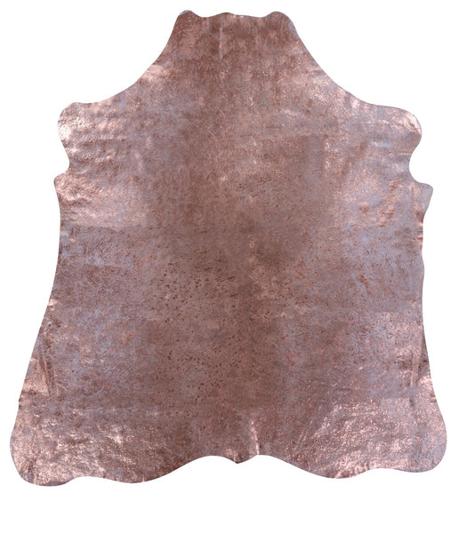 Bronze Metallic Natural Hair-On Cowhide Rug - 6' 10" X 6' 4" - Golden Nile