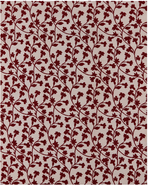 Ivory Floral Modern Hand Knotted Wool Rug - 8' 0" X 10' 0" - Golden Nile