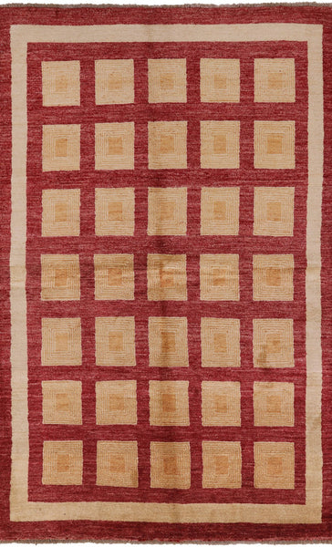 Persian Gabbeh Hand Knotted Wool Rug - 5' 7" X 8' 7" - Golden Nile