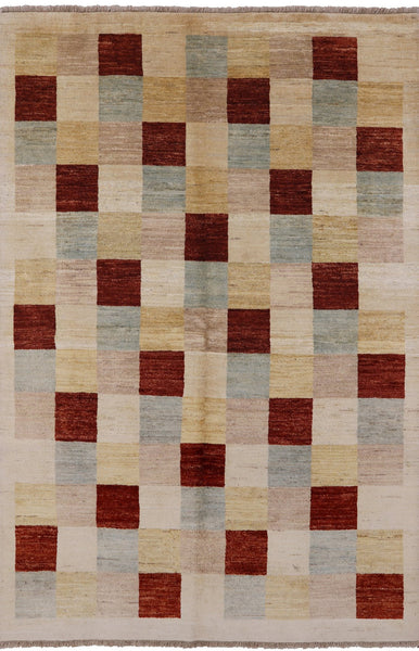 Tribal Gabbeh Handmade Wool Area Rug - 5' 1" X 7' 7" - Golden Nile