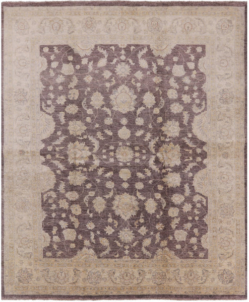 Peshawar Hand Knotted Wool Area Rug - 8' 2" X 9' 10" - Golden Nile