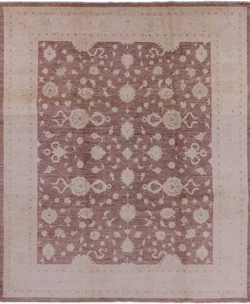 Chobi Peshawar Hand Knotted Wool Area Rug - 8' 1" X 10' 3" - Golden Nile