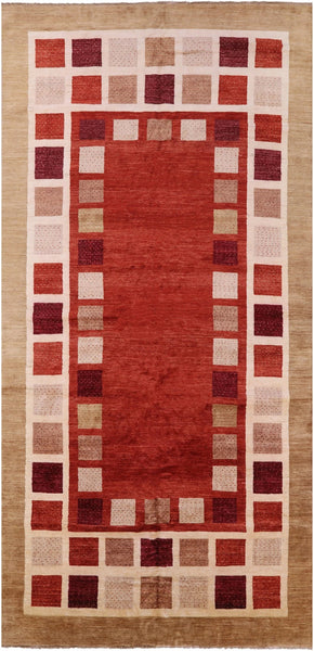 Persian Gabbeh Hand Knotted Wool Rug - 8' 1" X 16' 9" - Golden Nile