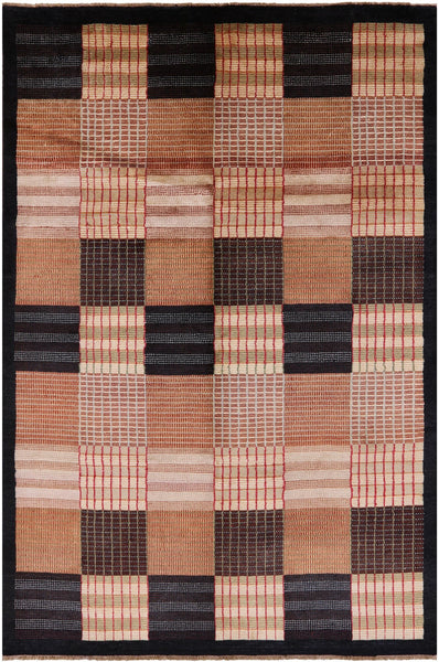 Persian Gabbeh Handmade Wool Area Rug - 6' 8" X 9' 9" - Golden Nile