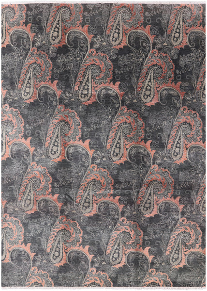 William Morris Hand Knotted Wool & Silk Rug - 9' 10" X 13' 7" - Golden Nile