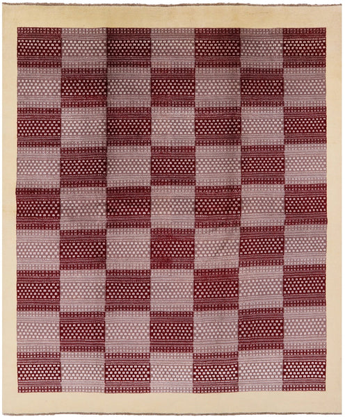 Persian Gabbeh Hand Knotted Wool Rug - 8' 5" X 9' 10" - Golden Nile