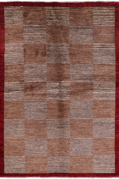 Persian Gabbeh Hand Knotted Wool Area Rug - 6' 3" X 9' 0" - Golden Nile