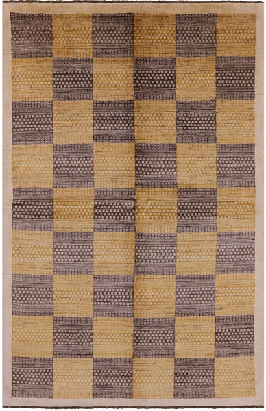 Persian Gabbeh Handmade Wool Rug - 6' 8" X 10' 1" - Golden Nile