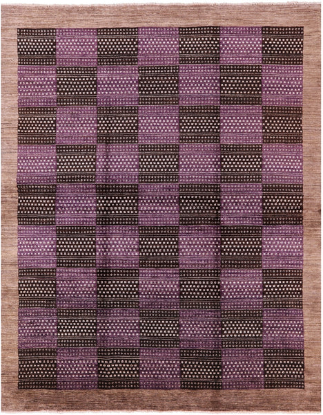 Double Knotted Persian Gabbeh Handmade Wool Rug - 8' 1" X 10' 2" - Golden Nile