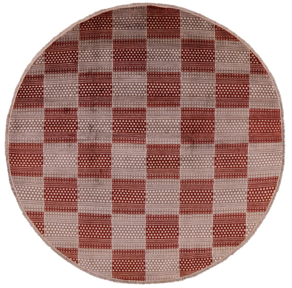 Round Persian Gabbeh Handmade Wool Rug - 8' 2" X 8' 2" - Golden Nile