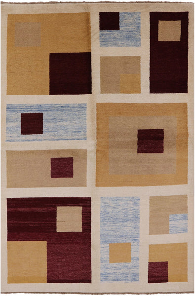 Persian Gabbeh Handmade Wool Rug - 5' 8" X 8' 5" - Golden Nile