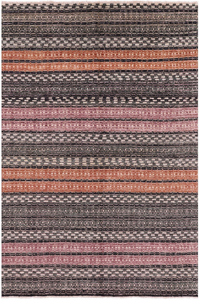 Tribal Gabbeh Hand Knotted Wool Rug - 5' 5" X 8' 5" - Golden Nile