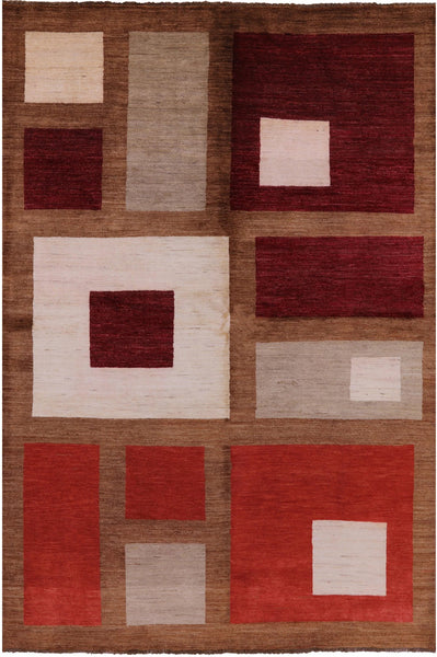 Persian Gabbeh Hand Knotted Wool Rug - 6' 9" X 9' 10" - Golden Nile