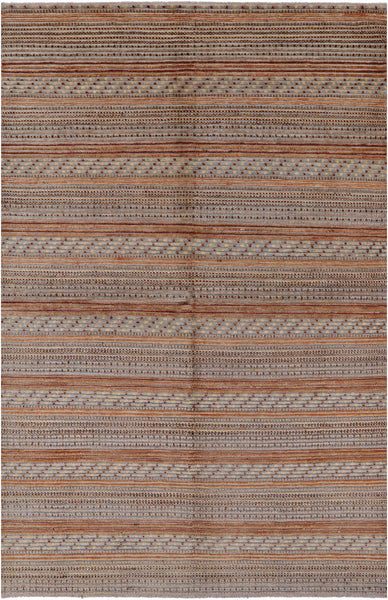 Persian Gabbeh Hand Knotted Wool Rug - 5' 10" X 9' 1" - Golden Nile