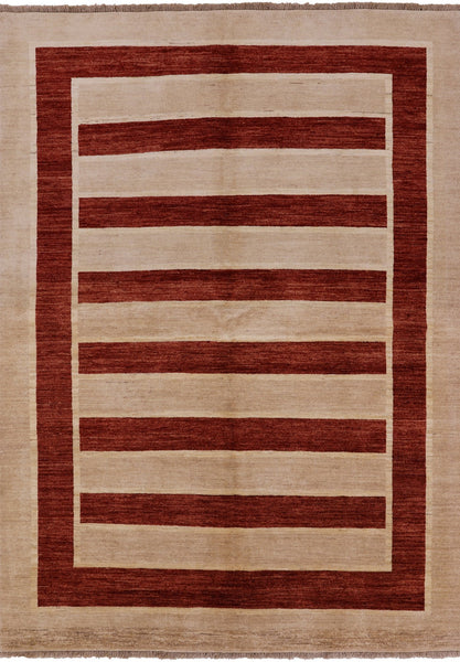 Persian Gabbeh Hand Knotted Wool Area Rug - 6' 2" X 8' 6" - Golden Nile