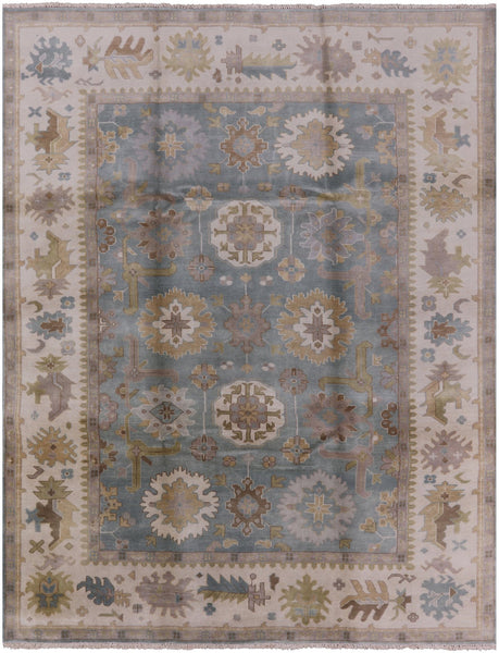 Turkish Oushak Hand Knotted Wool Rug - 9' 0" X 11' 5" - Golden Nile