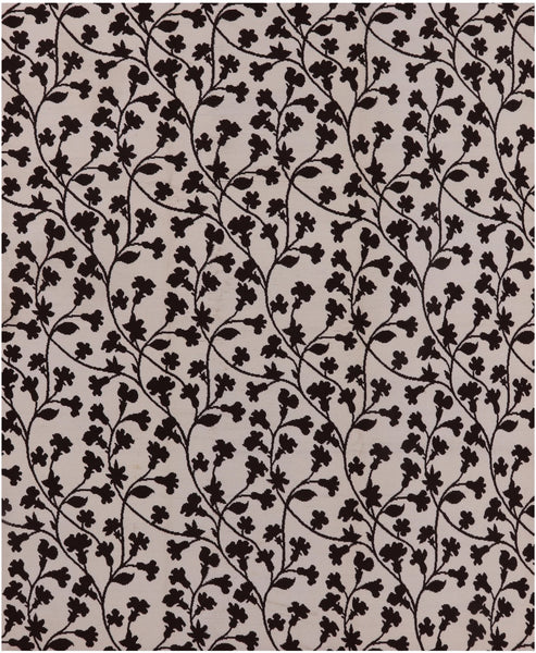 Ivory Floral Modern Handmade Wool Rug - 8' 2" X 9' 10" - Golden Nile