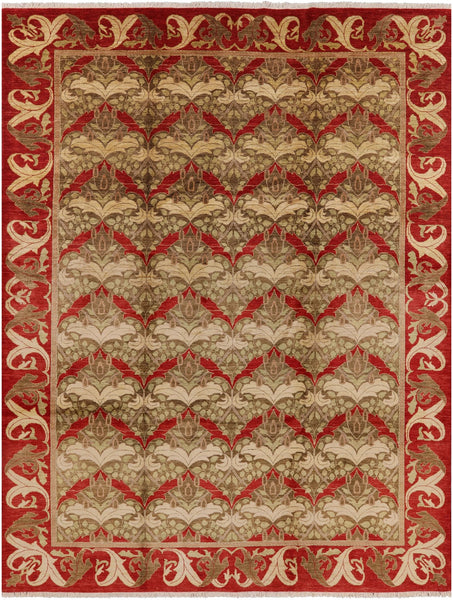 William Morris Handmade Wool Area Rug - 9' 1" X 11' 10" - Golden Nile