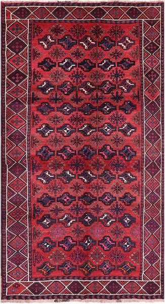 Red Persian Hand Knotted Wool On Wool Rug - 5' 7" X 10' 6" - Golden Nile