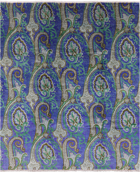 William Morris Hand Knotted Wool Area Rug - 8' 1 X 10' 2 - Golden Nile