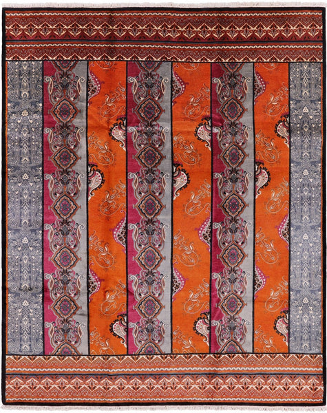 William Morris Hand Knotted Wool Area Rug - 8' 2" X 9' 10" - Golden Nile