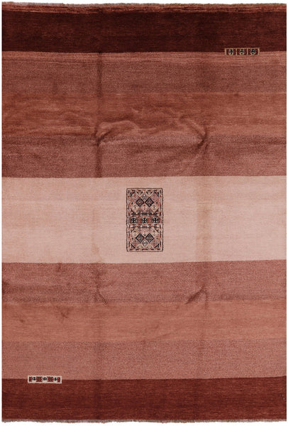 Tribal Persian Gabbeh Hand Knotted Wool Rug - 6' 8" X 9' 8" - Golden Nile