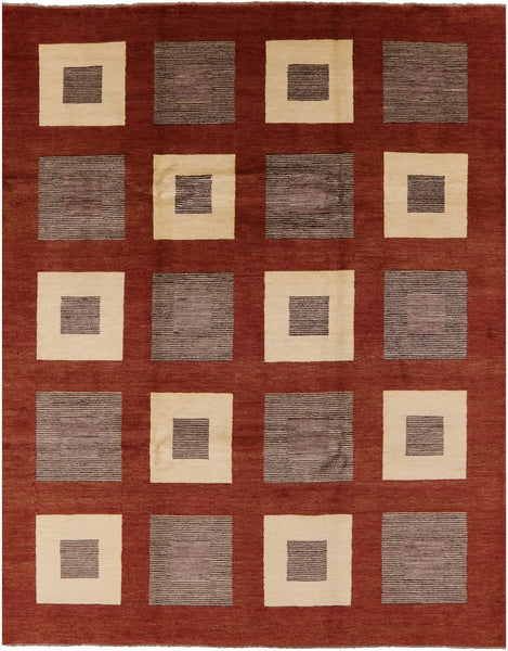 Persian Gabbeh Handmade Wool Area Rug - 8' 2" X 10' 5" - Golden Nile