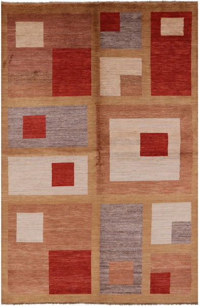 Persian Gabbeh Hand Knotted Wool Rug - 5' 7" X 8' 6" - Golden Nile