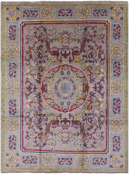 William Morris Hand Knotted Wool Rug - 9' 2" X 12' 3" - Golden Nile