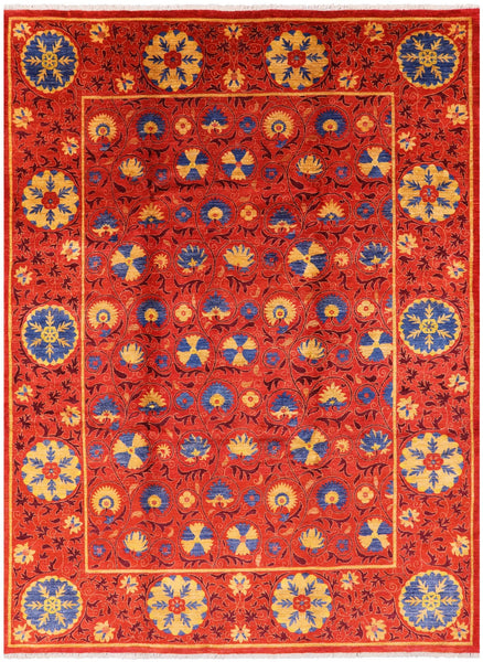 William Morris Hand Knotted Wool Area Rug - 9' 3" X 12' 10" - Golden Nile