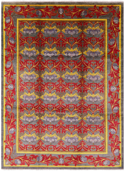 William Morris Hand Knotted Wool Area Rug - 9' 10" X 13' 7" - Golden Nile