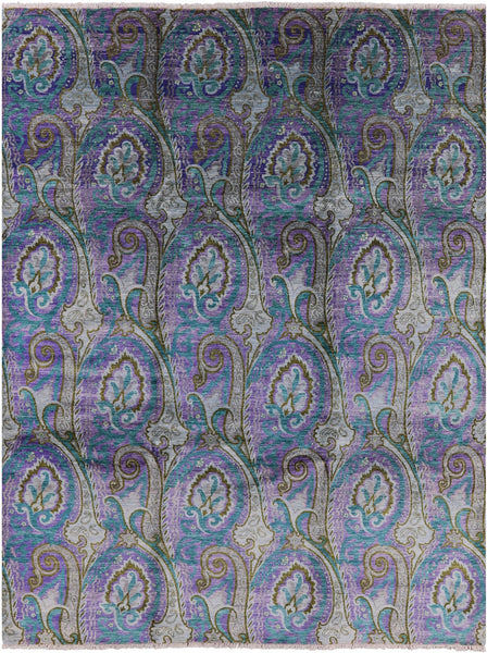 Suzani Hand Knotted Area Rug - 9' 1 X 11' 10 - Golden Nile