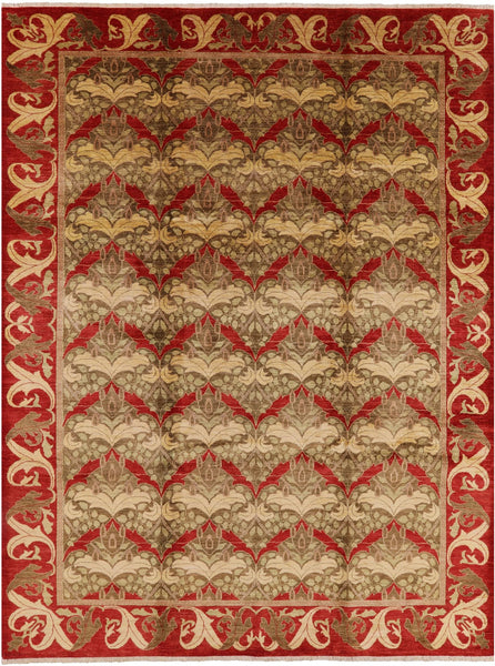 William Morris Hand Knotted Area Rug - 9' 0" X 12' 0" - Golden Nile