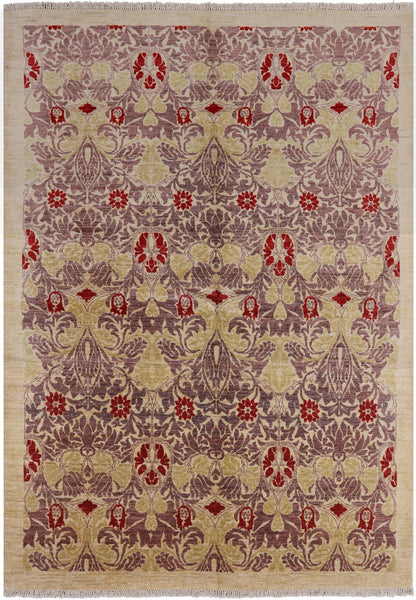 William Morris Handmade Wool Area Rug - 6' 1" X 8' 10" - Golden Nile