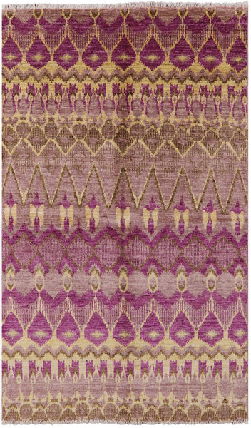 Ikat Handmade Wool Area Rug - 5' 1" X 8' 3" - Golden Nile