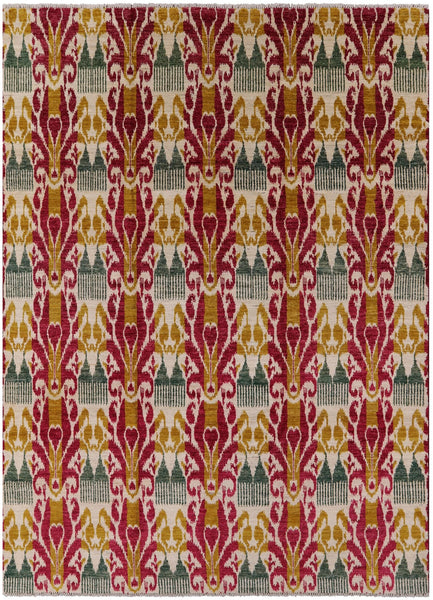 Ikat Handmade Wool Area Rug - 8' 10" X 12' 2" - Golden Nile