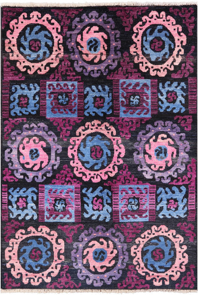 Ikat Handmade Wool Area Rug - 6' 2" X 8' 9" - Golden Nile