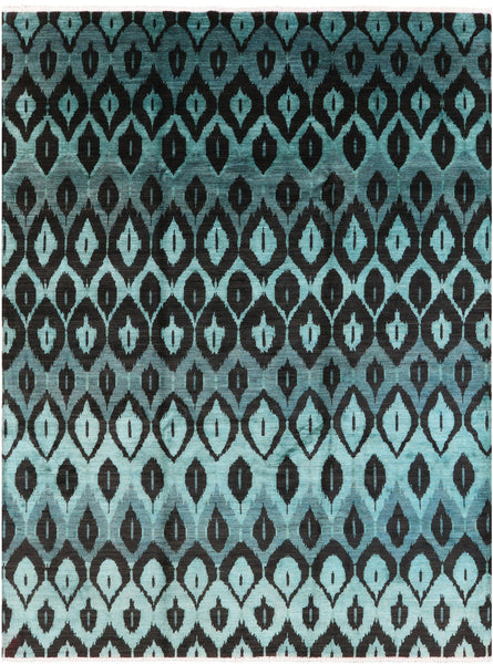 Ikat Handmade Wool Area Rug - 7' 9" X 10' 0" - Golden Nile