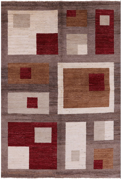 Persian Gabbeh Hand Knotted Wool Rug - 5' 8" X 8' 4" - Golden Nile