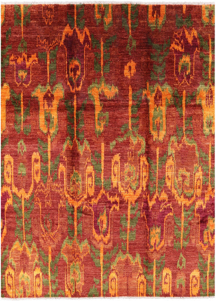 Ikat Handmade Wool Rug - 8' 10" X 12' 3" - Golden Nile