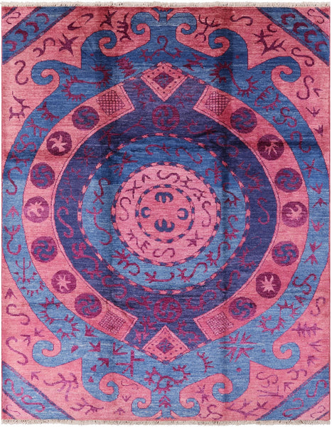 Ikat Handmade Wool Area Rug - 9' 5" X 12' 1" - Golden Nile