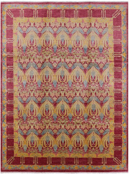 William Morris Hand Knotted Wool Area Rug - 8' 10" X 11' 9" - Golden Nile